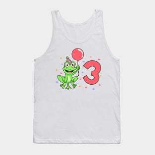 I am 3 with frog - kids birthday 3 years old Tank Top